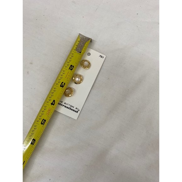 JHB | Office | Vintage 3 Pc Gold Metal Plastic Faux Pearl Buttons Nwt
